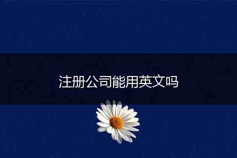注册公司能用英文吗