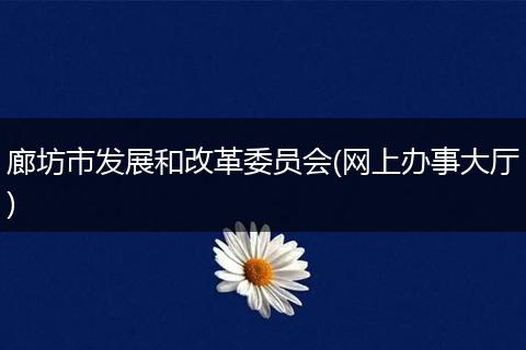 廊坊市发展和改革委员会(网上办事大厅)