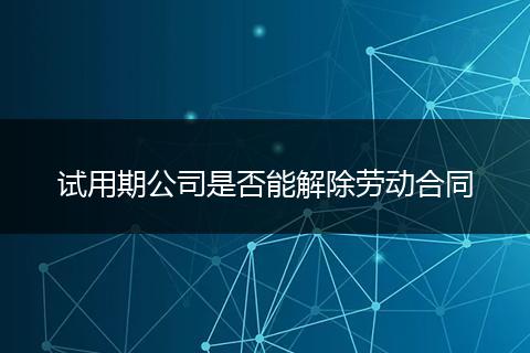 试用期公司是否能解除劳动合同