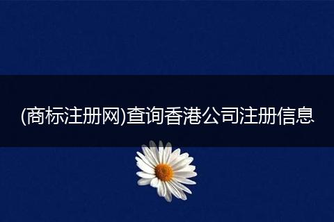 (商标注册网)查询香港公司注册信息
