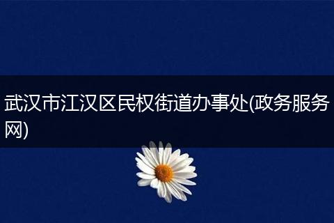 武汉市江汉区民权街道办事处(政务服务网)