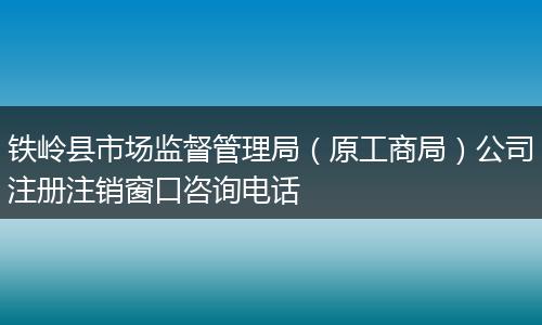 铁岭县市场监督管理局（原工商局）公司注册注销窗口咨询电话