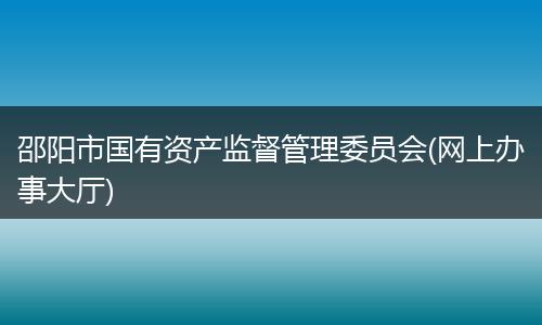 邵阳市国有资产监督管理委员会(网上办事大厅)