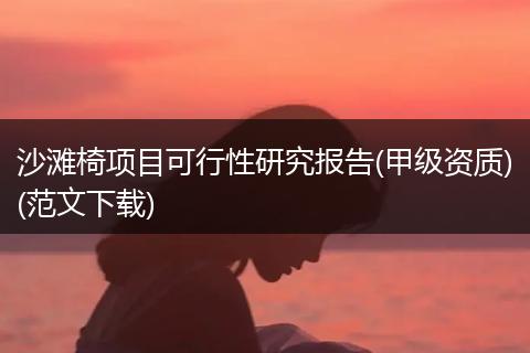 沙滩椅项目可行性研究报告(甲级资质)(范文下载)