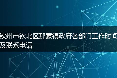 钦州市钦北区那蒙镇政府各部门工作时间及联系电话