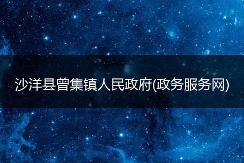 沙洋县曾集镇人民政府(政务服务网)