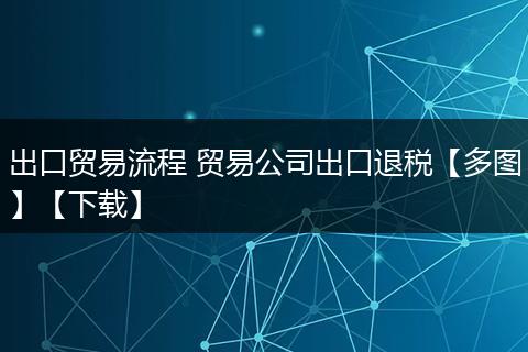 出口贸易流程 贸易公司出口退税【多图】【下载】