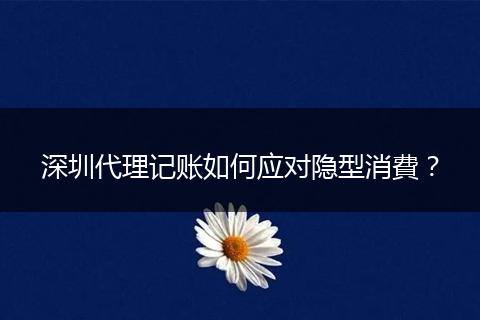 深圳代理记账如何应对隐型消費?