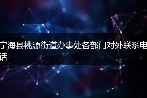 宁海县桃源街道办事处各部门对外联系电话