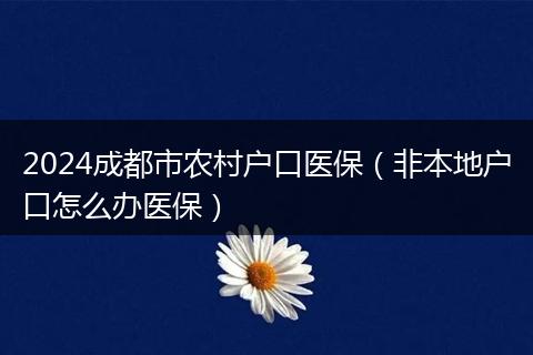 2024成都市农村户口医保（非本地户口怎么办医保）