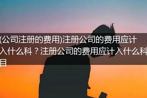 (公司注册的费用)注册公司的费用应计入什么科？注册公司的费用应计入什么科目