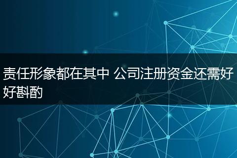 责任形象都在其中 公司注册资金还需好好斟酌
