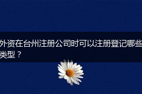外资在台州注册公司时可以注册登记哪些类型？