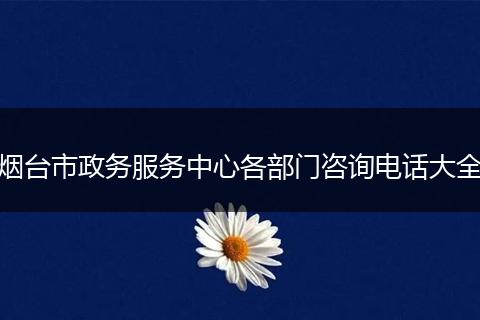 烟台市政务服务中心各部门咨询电话大全