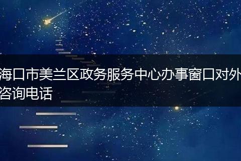 海口市美兰区政务服务中心办事窗口对外咨询电话