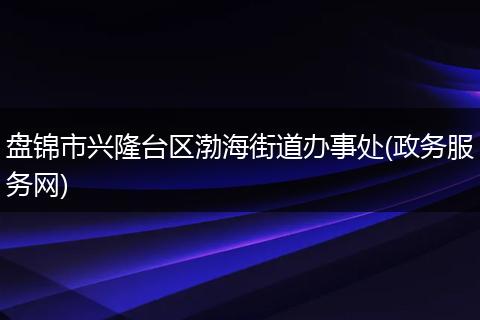 盘锦市兴隆台区渤海街道办事处(政务服务网)