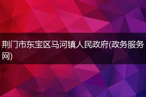 荆门市东宝区马河镇人民政府(政务服务网)
