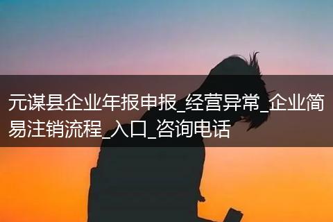 元谋县企业年报申报_经营异常_企业简易注销流程_入口_咨询电话