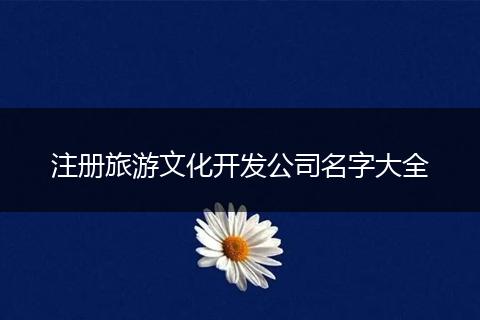 注册旅游文化开发公司名字大全