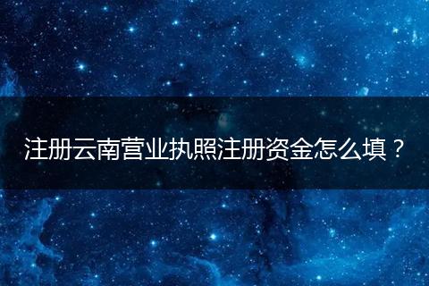 注册云南营业执照注册资金怎么填？