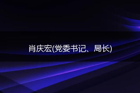 肖庆宏(党委书记、局长)