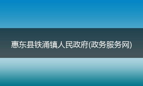惠东县铁涌镇人民政府(政务服务网)
