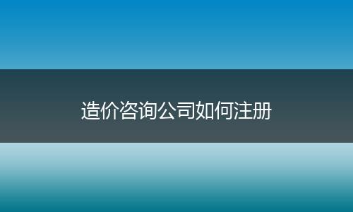 造价咨询公司如何注册
