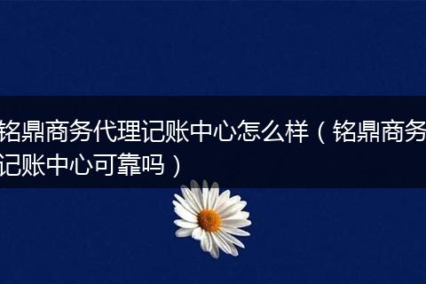 铭鼎商务代理记账中心怎么样（铭鼎商务记账中心可靠吗）