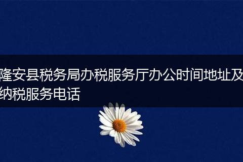 隆安县税务局办税服务厅办公时间地址及纳税服务电话