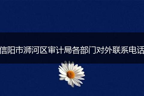 信阳市浉河区审计局各部门对外联系电话