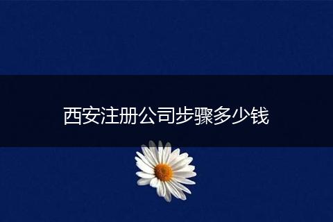 西安注册公司步骤多少钱