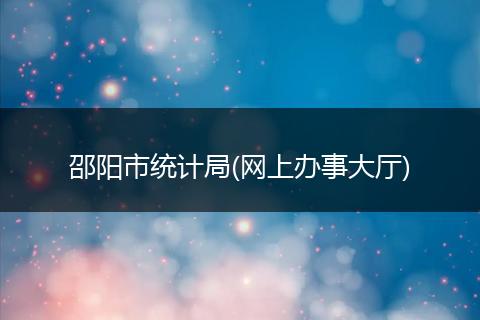 邵阳市统计局(网上办事大厅)