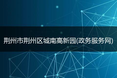 荆州市荆州区城南高新园(政务服务网)