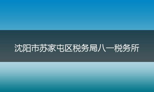 沈阳市苏家屯区税务局八一税务所