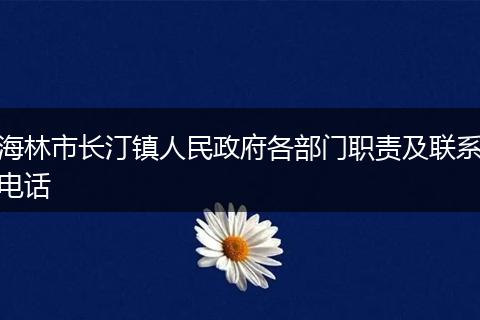 海林市长汀镇人民政府各部门职责及联系电话