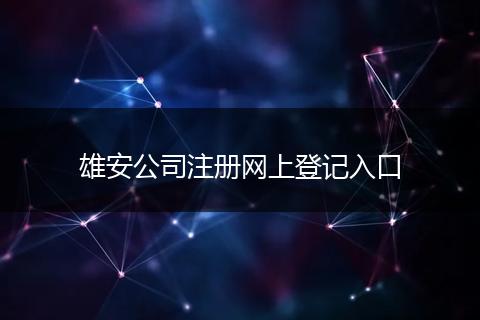 雄安公司注册网上登记入口