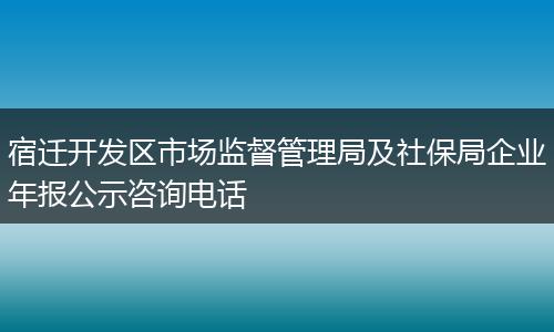 宿迁开发区市场监督管理局及社保局企业年报公示咨询电话