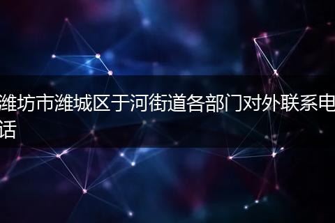 潍坊市潍城区于河街道各部门对外联系电话