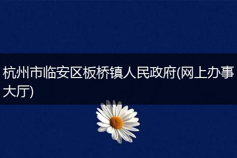 杭州市临安区板桥镇人民政府(网上办事大厅)