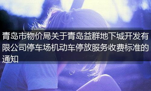 青岛市物价局关于青岛益群地下城开发有限公司停车场机动车停放服务收费标准的通知