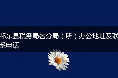 祁东县税务局各分局（所）办公地址及联系电话