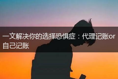 一文解决你的选择恐惧症：代理记账or自己记账