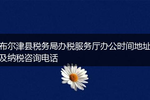 布尔津县税务局办税服务厅办公时间地址及纳税咨询电话