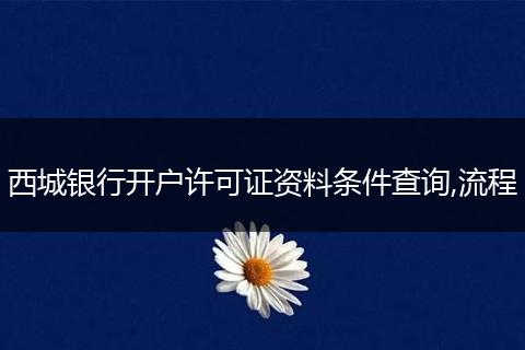 西城银行开户许可证资料条件查询,流程