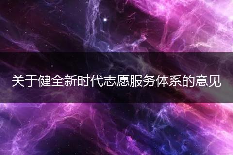 关于健全新时代志愿服务体系的意见