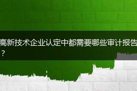 高新技术企业认定中都需要哪些审计报告？