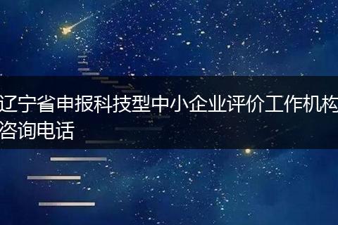 辽宁省申报科技型中小企业评价工作机构咨询电话