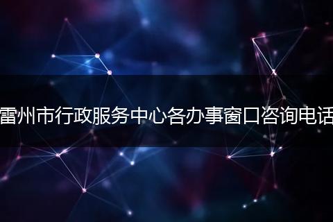 雷州市行政服务中心各办事窗口咨询电话
