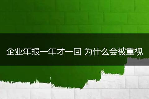 企业年报一年才一回 为什么会被重视