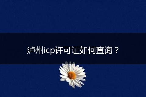 泸州icp许可证如何查询?